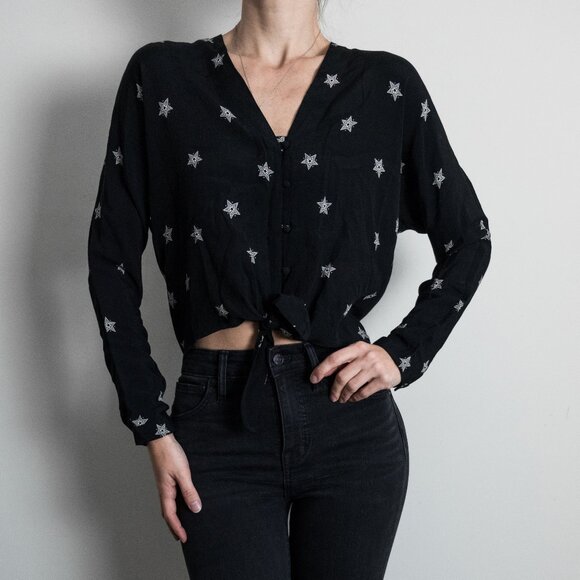 Rails Sloane Crop Top Button Up - Picture 1 of 5